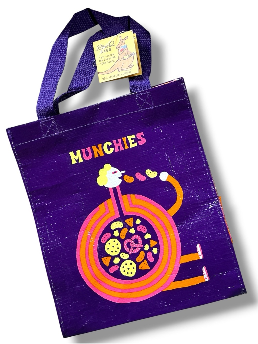 NEW NWT 2020 Blue Q MUNCHIES Handy Tote For Day Adventures Snacks Bag Recycled